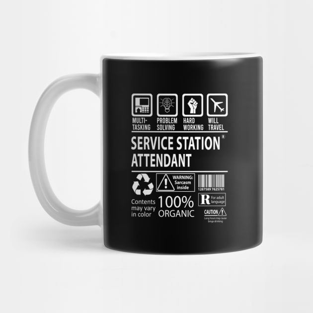 Service Station Attendant T Shirt - MultiTasking Certified Job Gift Item Tee by Aquastal